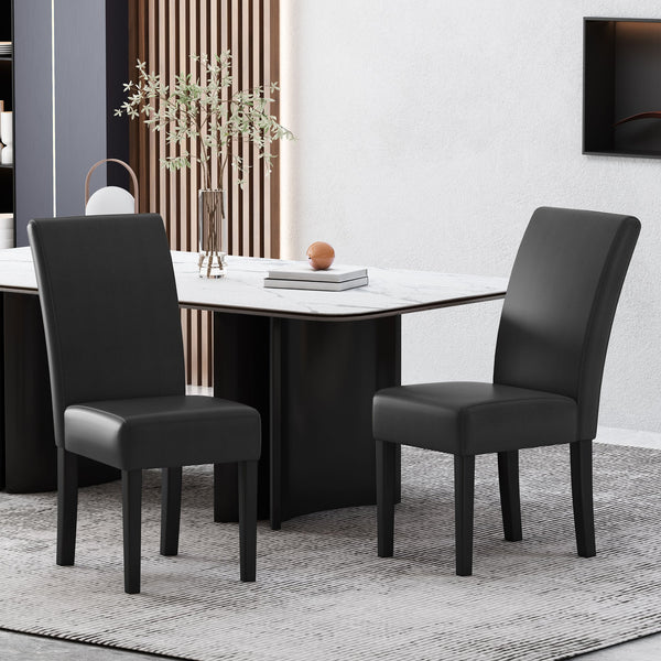 English Elm Dining Chair Set of 2 Upholstered Rubberwood Legs Minimalist Contemporary Seating 60162.00PUMDNT