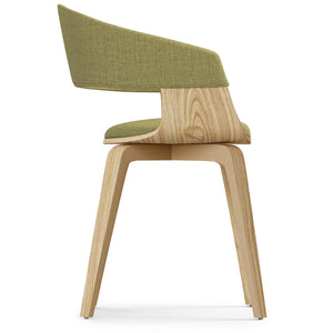 English Elm Lowell Bentwood Dining Chair - Stylish Acid Green Upholstery & Light Wood Frame For Comfort B136P158841