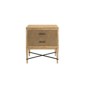 A.R.T. Furniture Loft Contemporary 2 Drawer Nightstand In Figured Maple With Grooved Drawers And Bronze Finish Bronze Material(S), Poplar,Rubberwood And Figured Maple Veneer 335140-1911