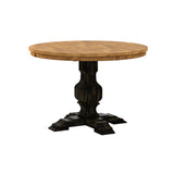 Homelegance By Top-Line Juliette Two-Tone Round Solid Wood Top Dining Table Black Rubberwood