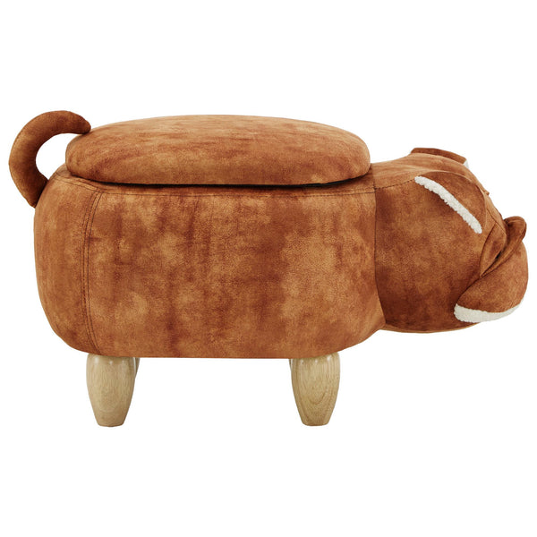 Homelegance By Top-Line Brax Animal Storage Ottoman Brown Polyester