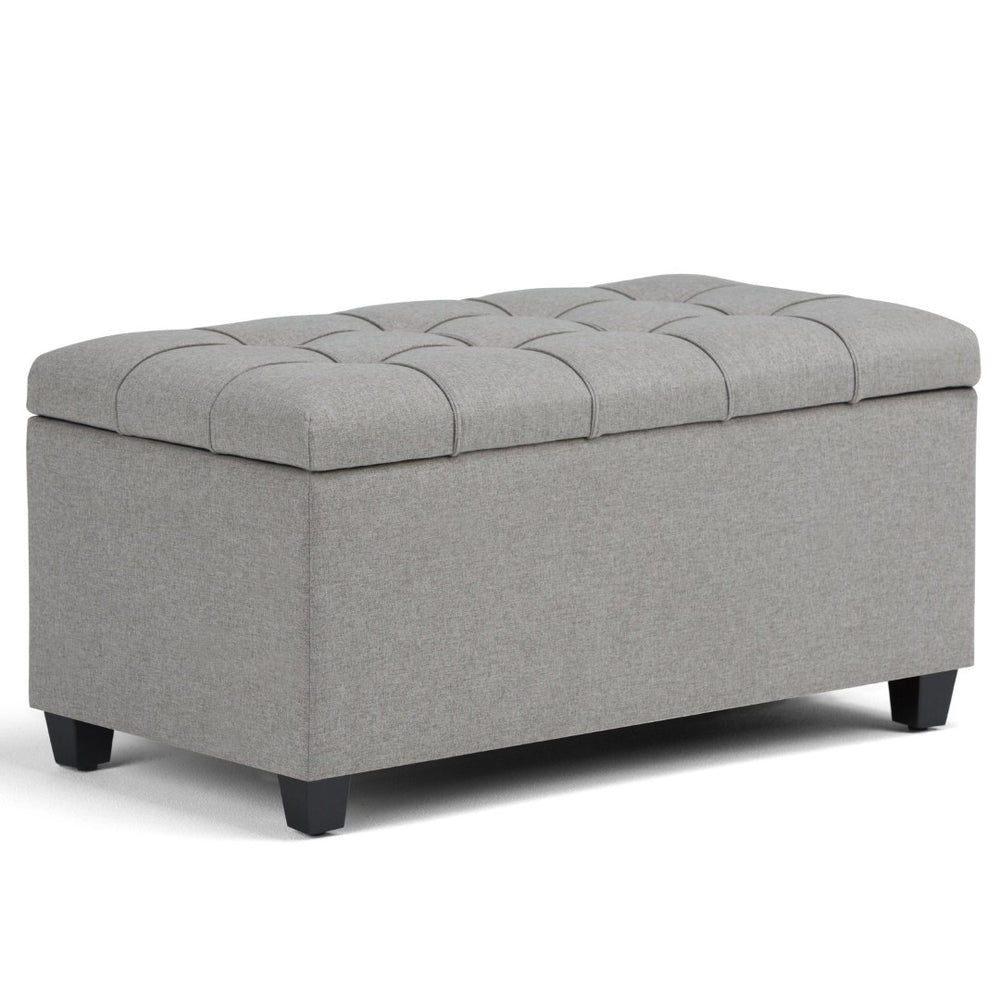 English Elm Sienna Storage Ottoman Bench In Dove Grey - Stylish, Versatile Seating With Hidden Storage & Safety Hinge B136P159116-GIGA