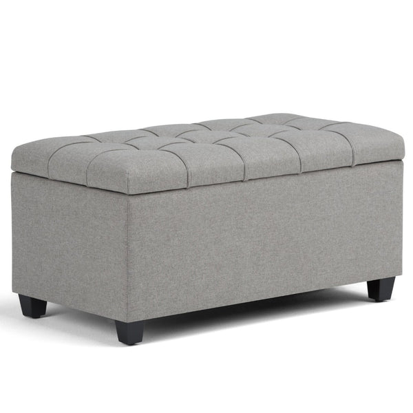 English Elm Sienna Storage Ottoman Bench In Dove Grey - Stylish, Versatile Seating With Hidden Storage & Safety Hinge B136P159116-GIGA