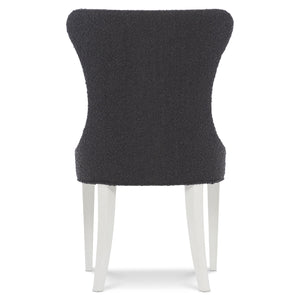 Bernhardt Bernhardt Tufted Silhouette Side Chair Dark Bouclé — Hourglass Back, Tapered & Sabre Legs, Glam Finish 307547