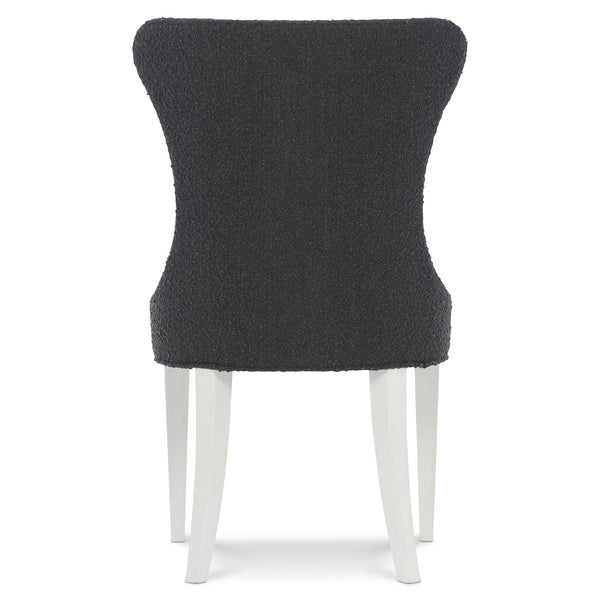 Bernhardt Bernhardt Tufted Silhouette Side Chair Dark Bouclé — Hourglass Back, Tapered & Sabre Legs, Glam Finish 307547