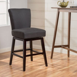 English Elm Swivel Counter Stool with Fabric Seat and Solid Birch Legs for Kitchen Entertaining 57178.00F