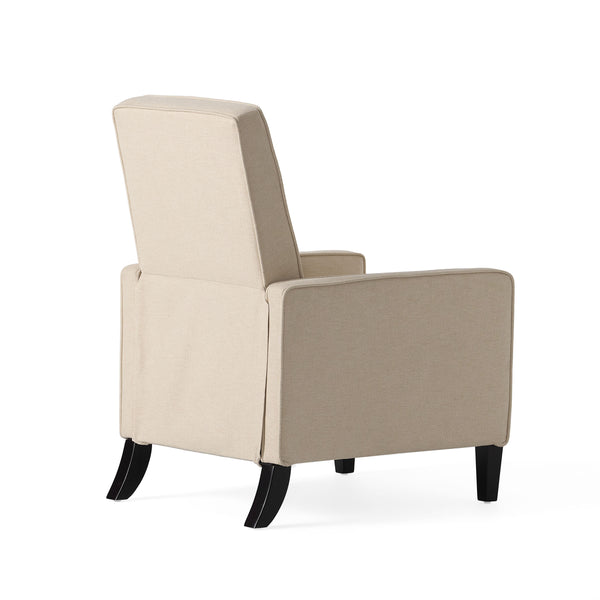 English Elm Christopher Knight Home® - Minimalist Push Back Chair with Thick Cushion and Birch Wood Legs for Stylish, Durable Comfort Beige 57444.00BEI