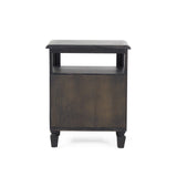 Christopher Knight Home® - Noble House - Tengren Rustic Acacia Wood And Cane Nightstand, Dark Gray