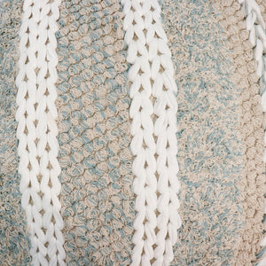 Pasargad Grandcanyon 100% Cotton Braided Pouf - Stylish Beige Accent For Any Room Décor, Handmade Beige Cotton Ppf-176-1