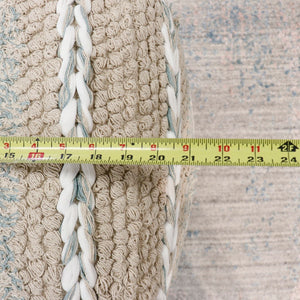 Pasargad Grandcanyon 100% Cotton Braided Pouf - Stylish Beige Accent For Any Room Décor, Handmade Beige Cotton Ppf-176-1