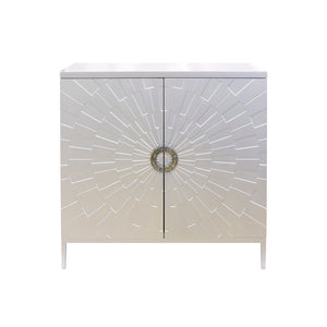 Pasargad Home Luna Modern Cabinet - Glamorous Silver Finish For Stylish Living & Dining Spaces Silver Wood Finish Pph-a1