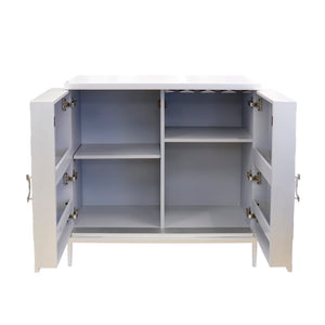 Pasargad Home Luna Modern Cabinet - Glamorous Silver Finish For Stylish Living & Dining Spaces Silver Wood Finish Pph-a1