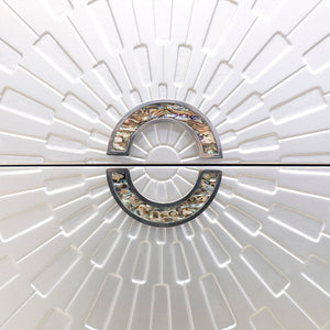 Pasargad Pearl Collection Luna Wooden Nightstand With Glamorous Metal Frame, Stunning Silver Finish Silver Wood Finish Pph-a2