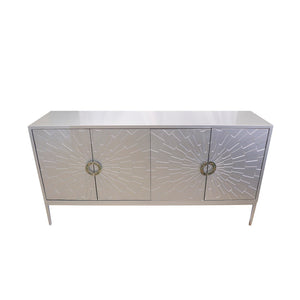 Pasargad Home Luna 4-door Wooden Sideboard - Modern Glamour For Your Dining & Living Spaces Silver Wood Finish Pph-a4