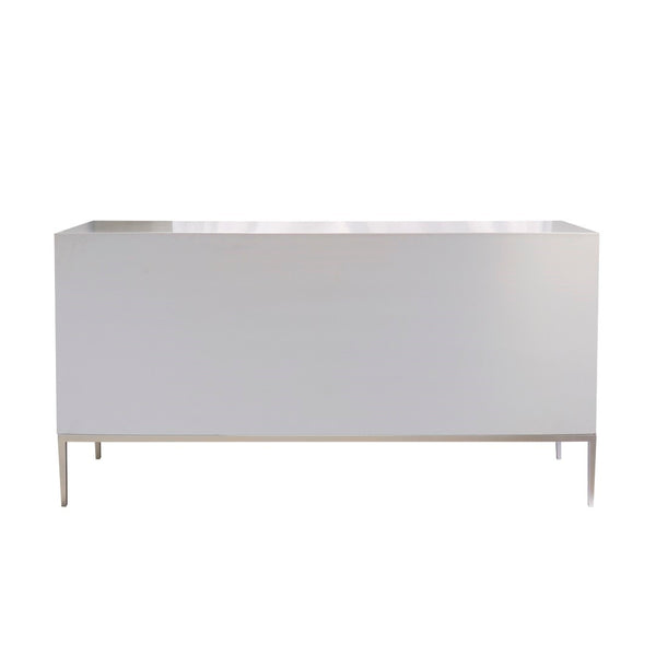Pasargad Home Luna 4-door Wooden Sideboard - Modern Glamour For Your Dining & Living Spaces Silver Wood Finish Pph-a4