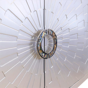 Pasargad Home Luna 4-door Wooden Sideboard - Modern Glamour For Your Dining & Living Spaces Silver Wood Finish Pph-a4