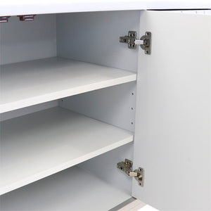 Pasargad Home Luna 4-door Wooden Sideboard - Modern Glamour For Your Dining & Living Spaces Silver Wood Finish Pph-a4