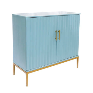 Pasargad Home Edgar Modern Cabinet – Glamorous Aqua And Gold Design For Chic Home Décor Aqua Wood Finish Pph-d1