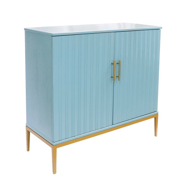 Pasargad Home Edgar Modern Cabinet – Glamorous Aqua And Gold Design For Chic Home Décor Aqua Wood Finish Pph-d1