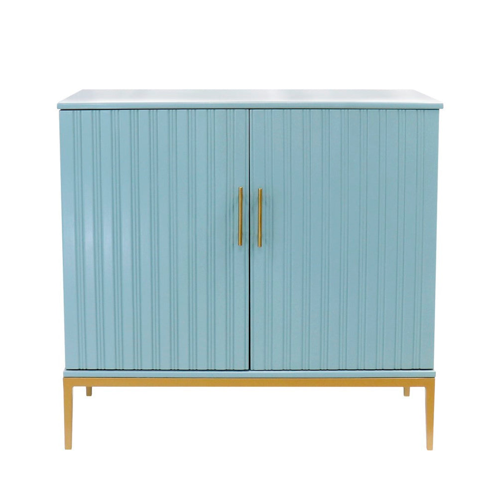 Pasargad Home Edgar Modern Cabinet – Glamorous Aqua And Gold Design For Chic Home Décor Aqua Wood Finish Pph-d1
