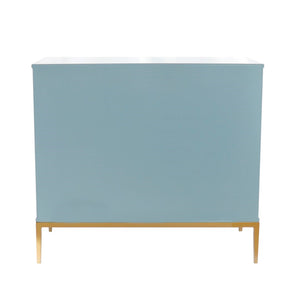 Pasargad Home Edgar Modern Cabinet – Glamorous Aqua And Gold Design For Chic Home Décor Aqua Wood Finish Pph-d1