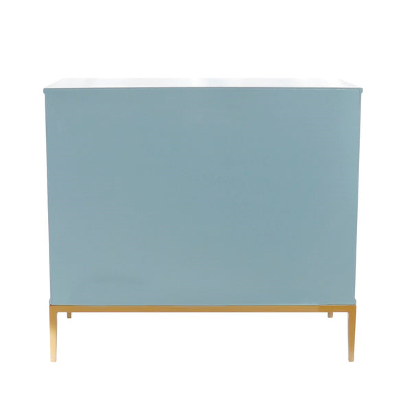Pasargad Home Edgar Modern Cabinet – Glamorous Aqua And Gold Design For Chic Home Décor Aqua Wood Finish Pph-d1