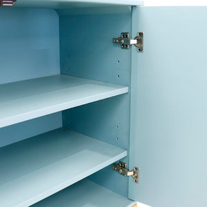 Pasargad Home Edgar Modern Cabinet – Glamorous Aqua And Gold Design For Chic Home Décor Aqua Wood Finish Pph-d1