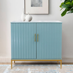 Pasargad Home Edgar Modern Cabinet – Glamorous Aqua And Gold Design For Chic Home Décor Aqua Wood Finish Pph-d1