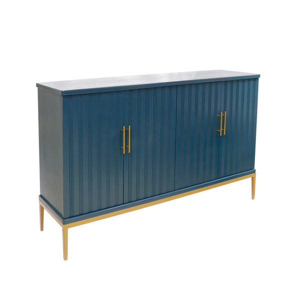 Pasargad Home Edgar Modern Cabinet – Glamorous Aqua And Gold Design For Chic Home Décor Teal Wood Finish Pph-d4