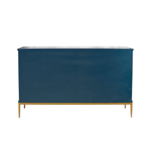 Pasargad Home Edgar Modern Cabinet – Glamorous Aqua And Gold Design For Chic Home Décor Teal Wood Finish Pph-d4