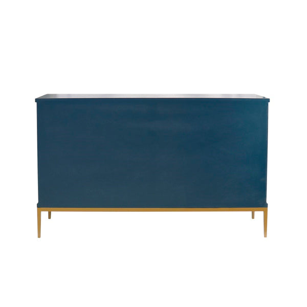 Pasargad Home Edgar Modern Cabinet – Glamorous Aqua And Gold Design For Chic Home Décor Teal Wood Finish Pph-d4