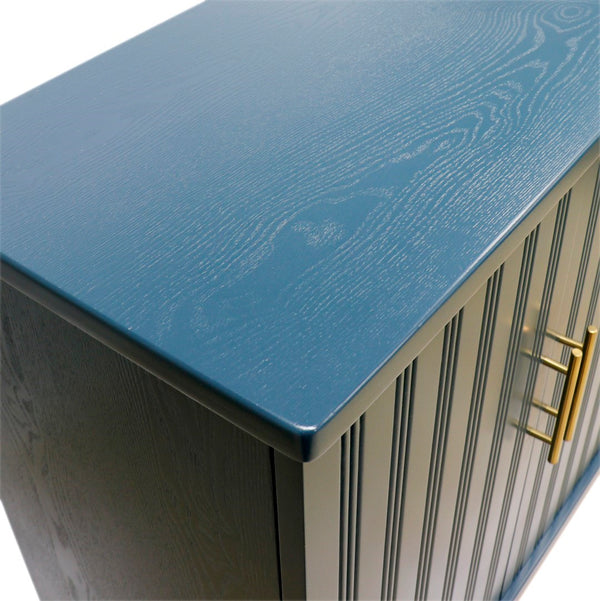 Pasargad Home Edgar Modern Cabinet – Glamorous Aqua And Gold Design For Chic Home Décor Teal Wood Finish Pph-d4