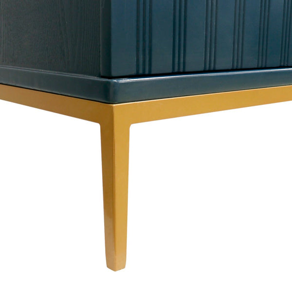 Pasargad Home Edgar Modern Cabinet – Glamorous Aqua And Gold Design For Chic Home Décor Teal Wood Finish Pph-d4