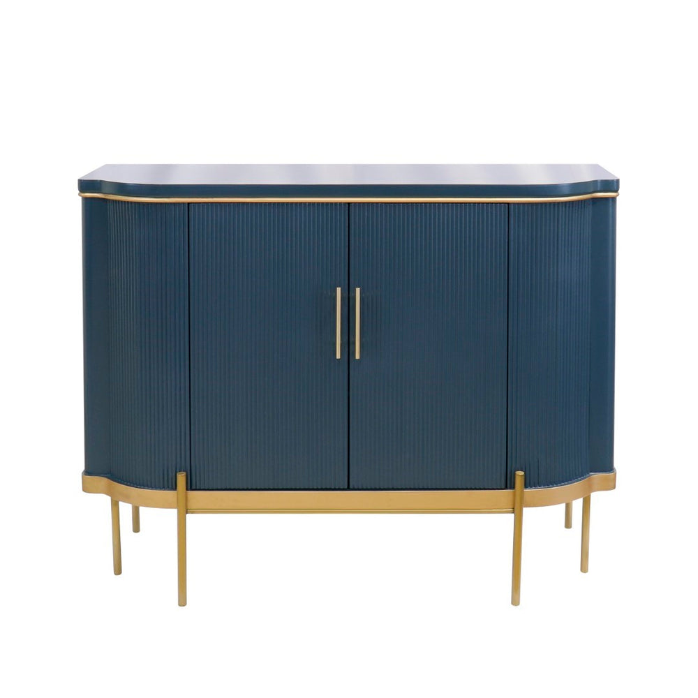 Pasargad Home Amelia Teal Cabinet - Glamorous 2-door Design With Elegant Gold Metal Frame Finish Teal Wood Finish Pph-e1