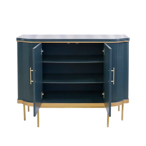 Pasargad Home Amelia Teal Cabinet - Glamorous 2-door Design With Elegant Gold Metal Frame Finish Teal Wood Finish Pph-e1