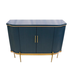 Pasargad Home Amelia Teal Cabinet - Glamorous 2-door Design With Elegant Gold Metal Frame Finish Teal Wood Finish Pph-e1
