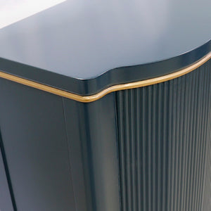 Pasargad Home Amelia Teal Cabinet - Glamorous 2-door Design With Elegant Gold Metal Frame Finish Teal Wood Finish Pph-e1