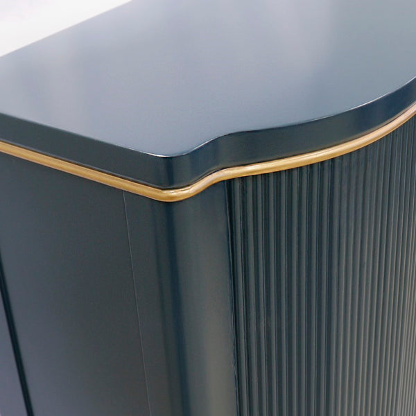 Pasargad Home Amelia Teal Cabinet - Glamorous 2-door Design With Elegant Gold Metal Frame Finish Teal Wood Finish Pph-e1