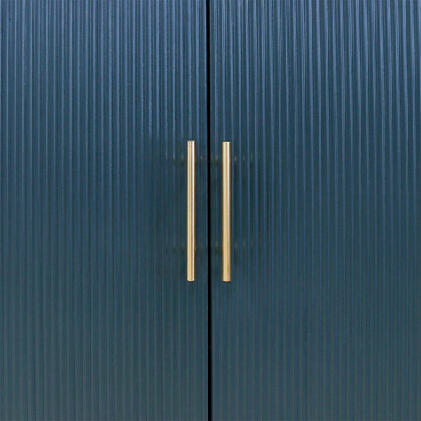 Pasargad Home Amelia Teal Cabinet - Glamorous 2-door Design With Elegant Gold Metal Frame Finish Teal Wood Finish Pph-e1