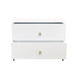 Pasargad Home Pearl Collection Luxurious Ivory Nightstand With Bronze Frame & Glamorous Accents Ivory Wood Finish Pph-m2