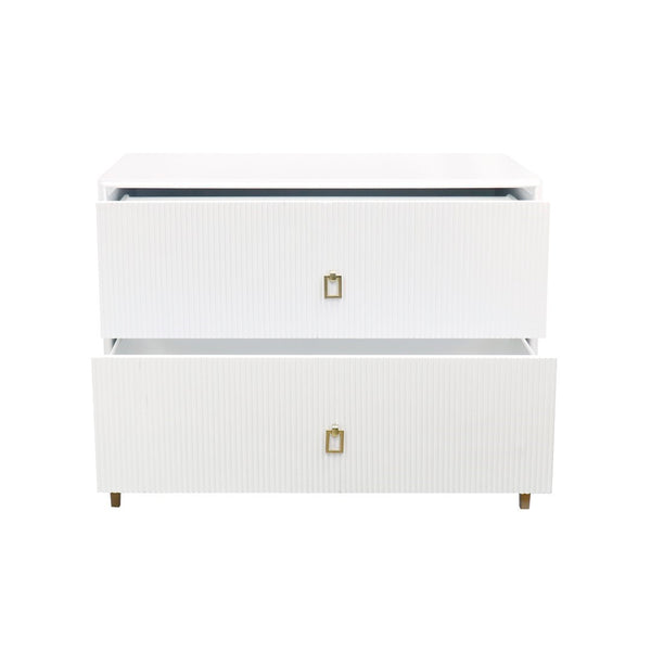 Pasargad Home Pearl Collection Luxurious Ivory Nightstand With Bronze Frame & Glamorous Accents Ivory Wood Finish Pph-m2