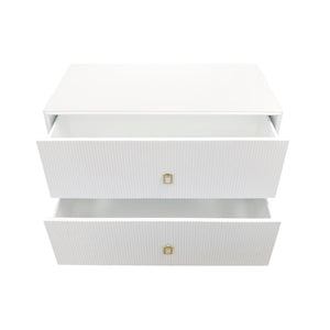 Pasargad Home Pearl Collection Luxurious Ivory Nightstand With Bronze Frame & Glamorous Accents Ivory Wood Finish Pph-m2