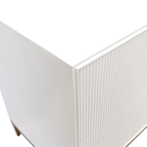 Pasargad Home Pearl Collection Luxurious Ivory Nightstand With Bronze Frame & Glamorous Accents Ivory Wood Finish Pph-m2