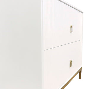 Pasargad Home Pearl Collection Luxurious Ivory Nightstand With Bronze Frame & Glamorous Accents Ivory Wood Finish Pph-m2