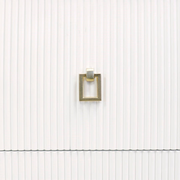 Pasargad Home Pearl Collection Luxurious Ivory Nightstand With Bronze Frame & Glamorous Accents Ivory Wood Finish Pph-m2