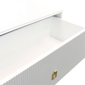 Pasargad Home Pearl Collection Luxurious Ivory Nightstand With Bronze Frame & Glamorous Accents Ivory Wood Finish Pph-m2