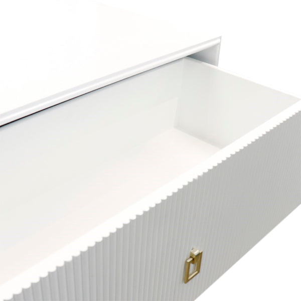 Pasargad Home Pearl Collection Luxurious Ivory Nightstand With Bronze Frame & Glamorous Accents Ivory Wood Finish Pph-m2