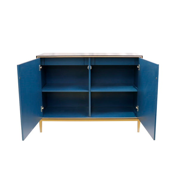 Pasargad Home Twilight Pearl Modern Cabinet In Black & Gold – Luxurious, Glamorous Storage Solution Black Wood Finish Pph-t1