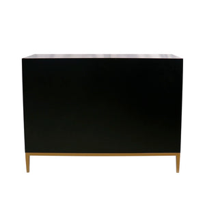 Pasargad Home Twilight Pearl Modern Cabinet In Black & Gold – Luxurious, Glamorous Storage Solution Black Wood Finish Pph-t1
