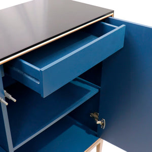 Pasargad Home Twilight Pearl Modern Cabinet In Black & Gold – Luxurious, Glamorous Storage Solution Black Wood Finish Pph-t1